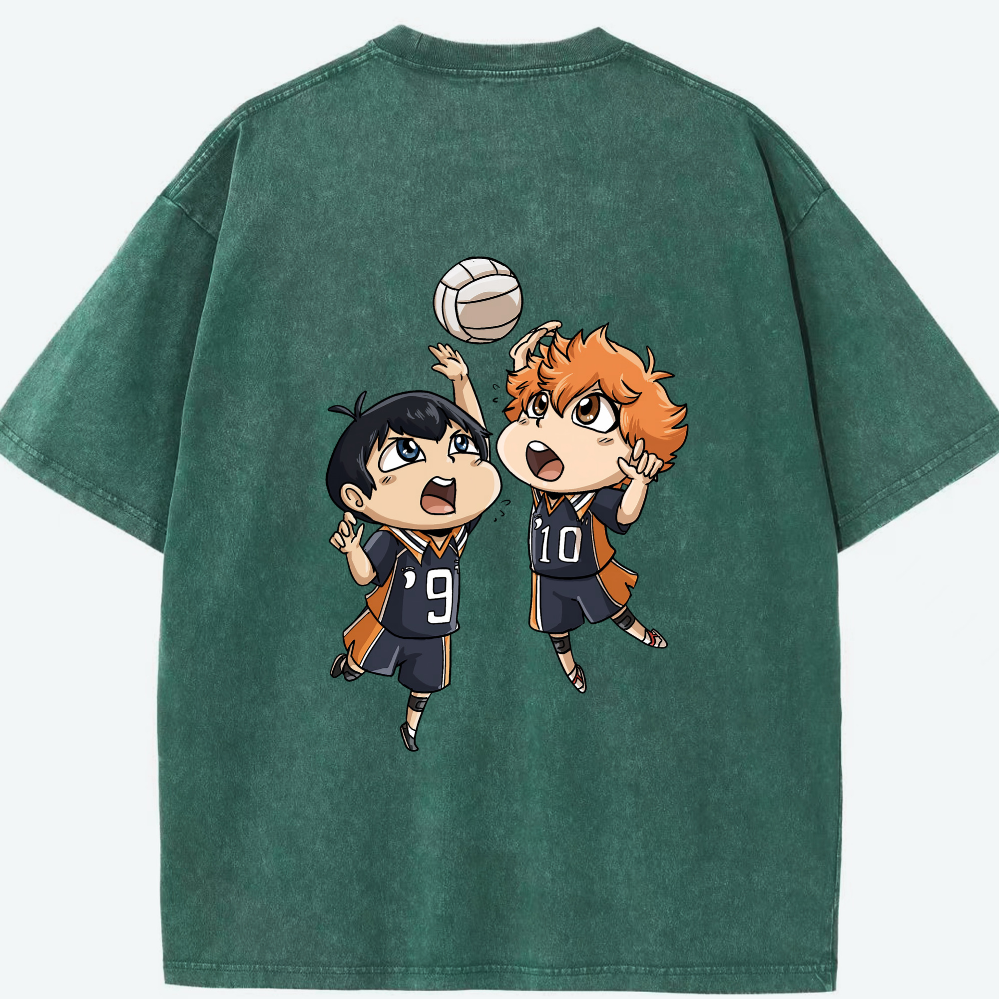 （画像用） ハイキュー!! Haikyu!! 綿100% ヴィンテージ風 半袖Tシャツ（背面プリント）